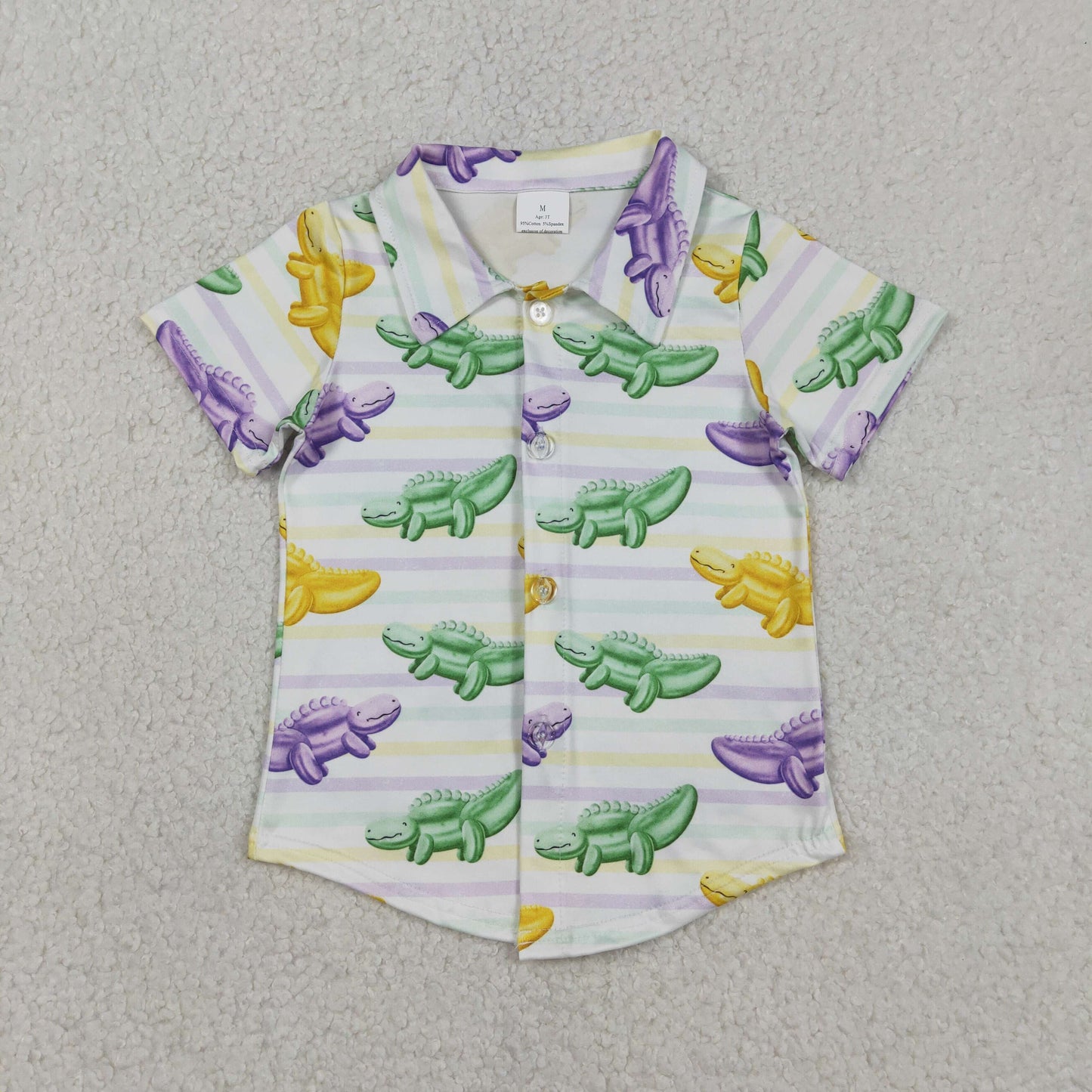 RTS NO MOQ Sibling baby boy clothes mardi gras short-Sleeve shorts sets and Tops and shorts