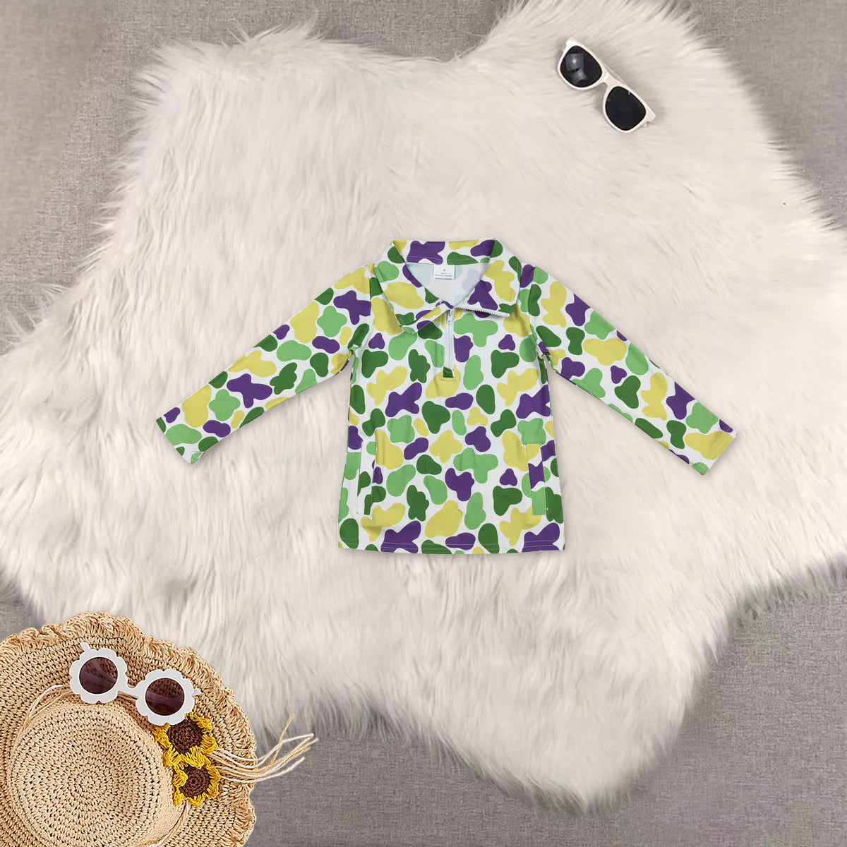 RTS Sibling baby boy clothes mardi gras Long Sleeve and tops