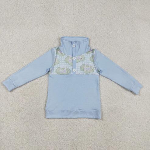 RTS NO MOQ Sibling Baby Boys Girls Long Sleeve Golf Pullover Checked Button Top Toddler Kids Plaid Shirt