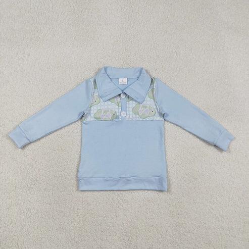 RTS NO MOQ Sibling Baby Boys Girls Long Sleeve Golf Pullover Checked Button Top Toddler Kids Plaid Shirt