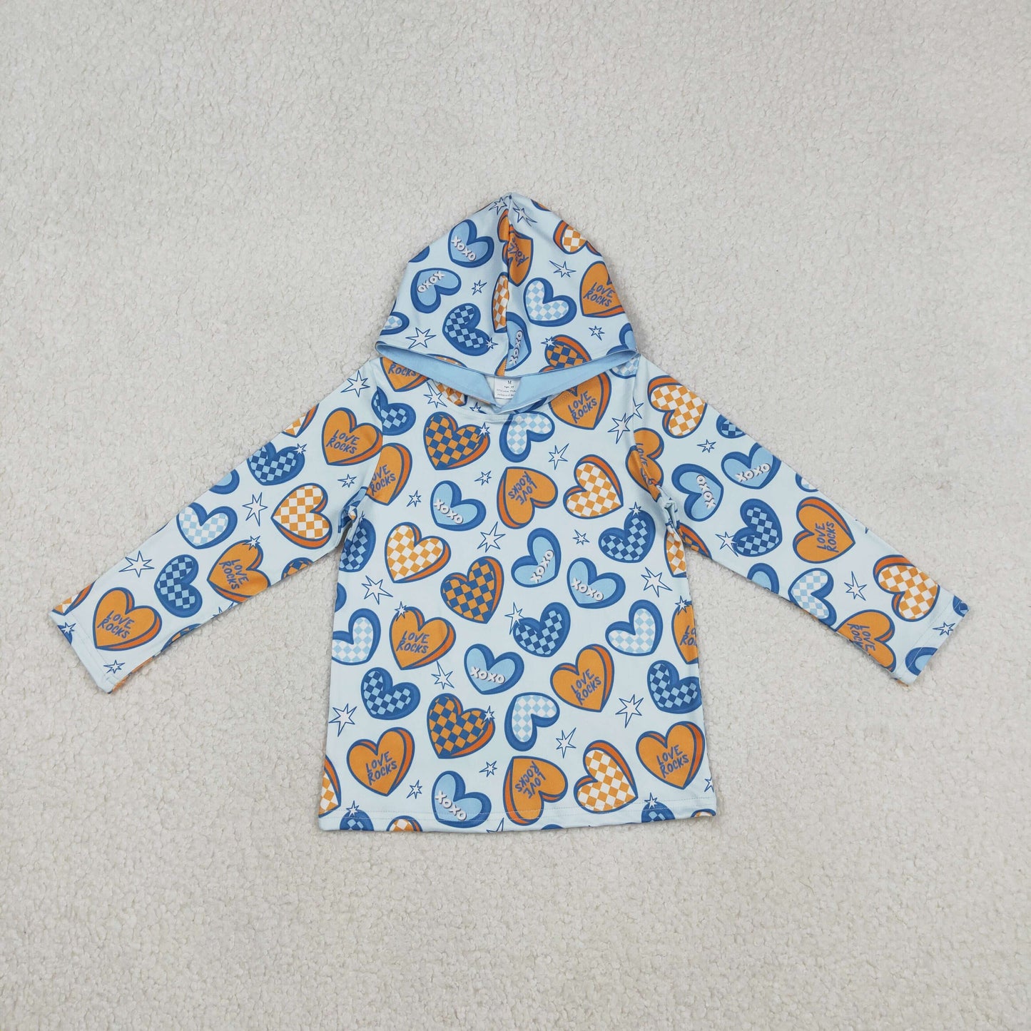 RTS NO MOQ Sibling Baby boy clothes Valentine hooded long-sleeved and tops