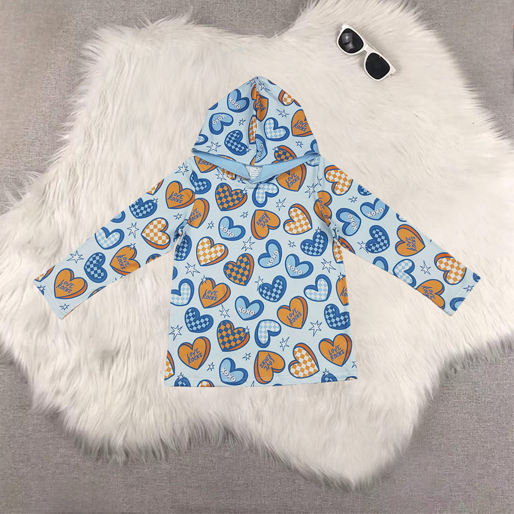 RTS NO MOQ Sibling Baby boy girl clothes Valentine hooded long-sleeved and tops