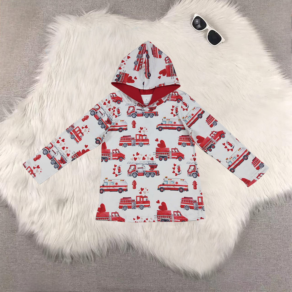 RTS NO MOQ Sibling Baby boy girl clothes Valentine hooded long-sleeved and tops