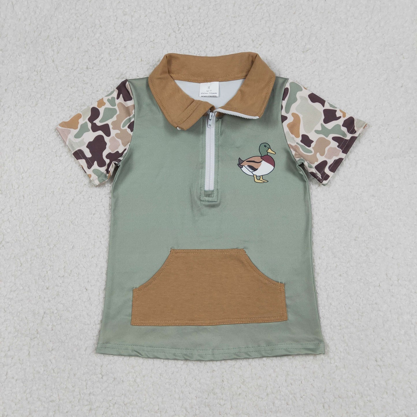 RTS NO MOQ Sibling baby girl clothes duck camouflage Short-Sleeve Tops