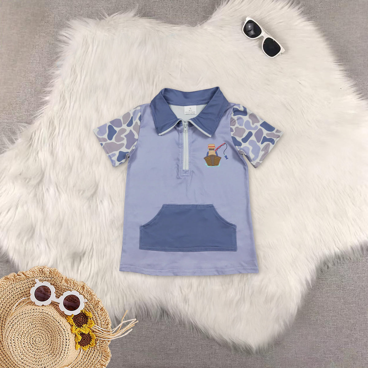 RTS NO MOQ Sibling baby girl clothes duck camouflage Short-Sleeve Tops