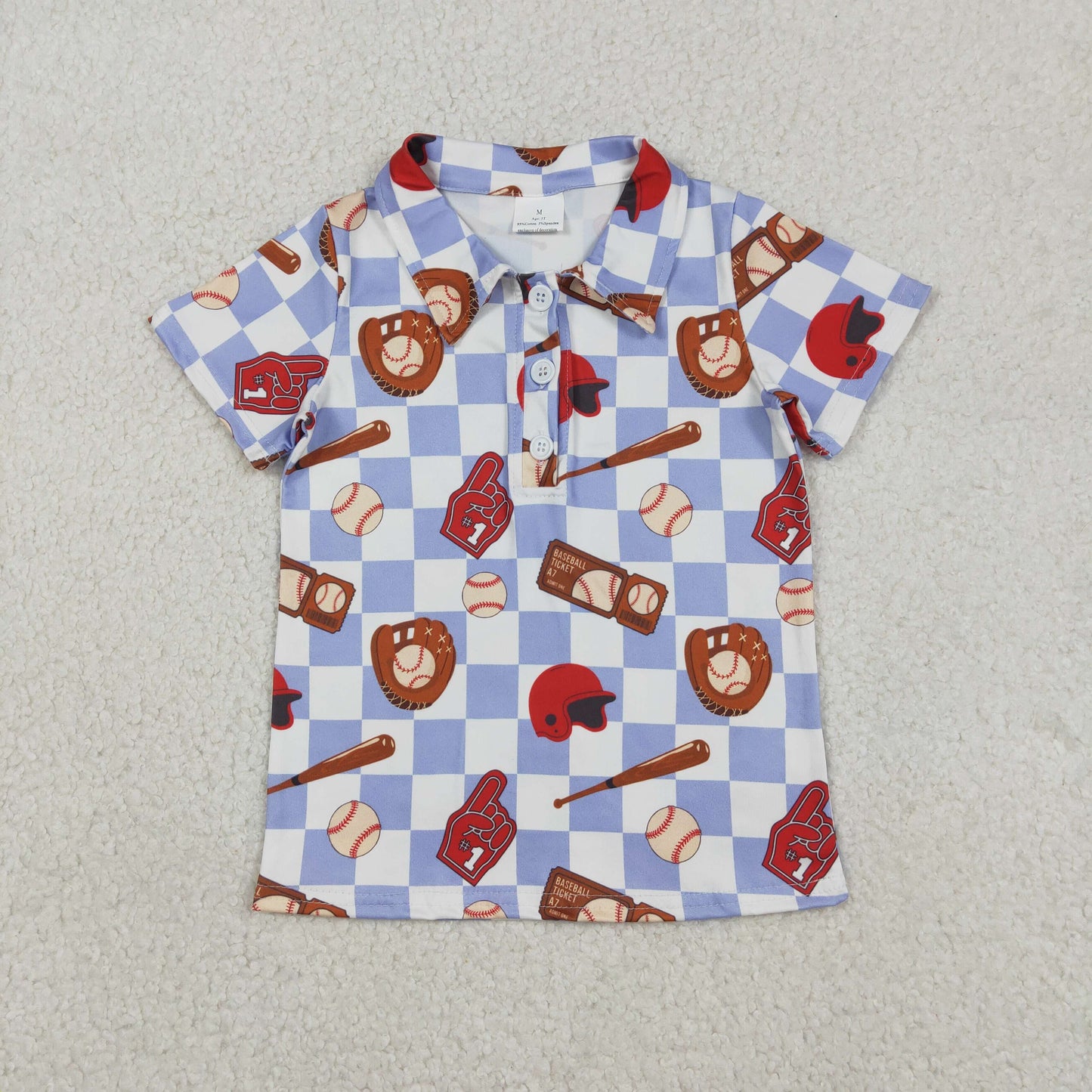 RTS NO MOQ Sibling baby boy clothes baseball  Short-Sleeve Tops