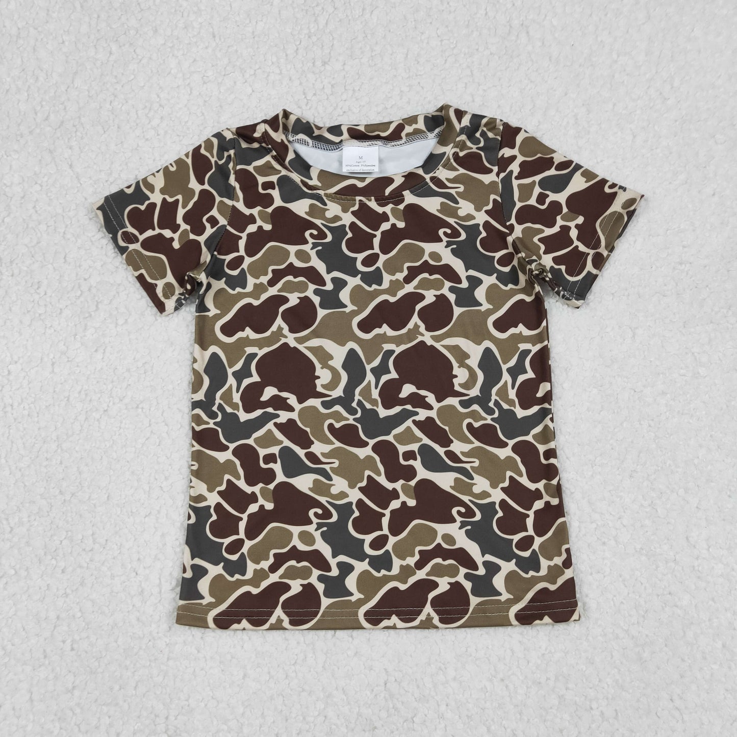 RTS NO MOQ BT1648+SS0742 Baby Boys Camouflage Short Sleeve T-shirt Top with Brown Camouflage Shorts Bottom Set