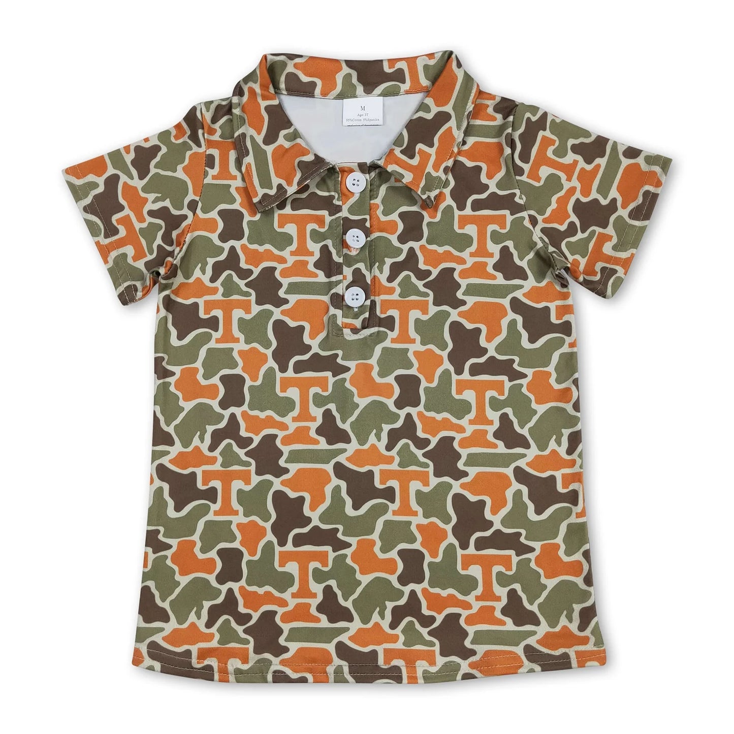 RTS NO MOQ Sibling milk silk Baby Girls And Boys Camo Team Short Sleeve Button Polo Shirt Yoga Active Shorts Ruffle Dress