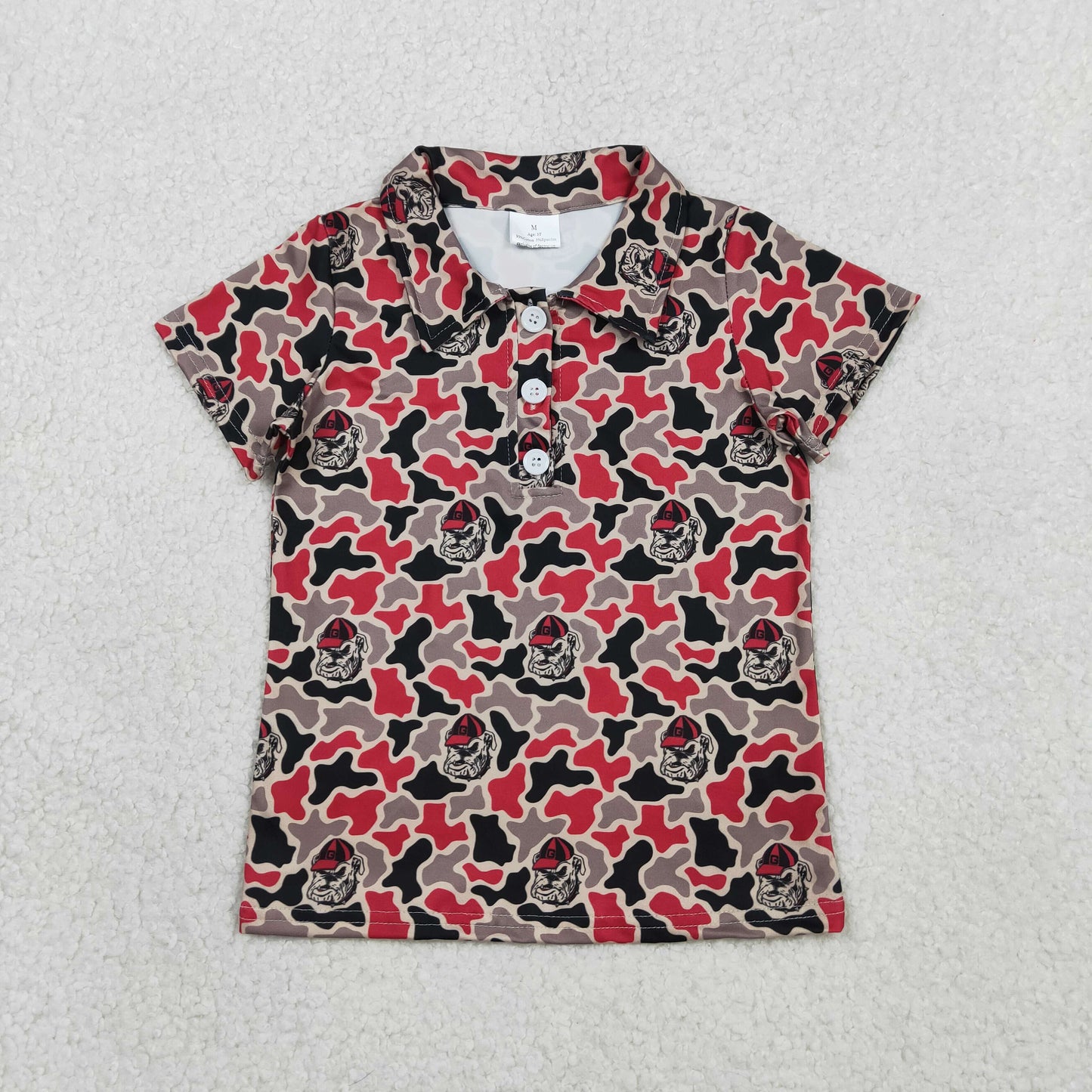 RTS NO MOQ BT1699 Baby Boys Camouflage Team Button Polo Shirts Short Sleeve Top for Little Ones