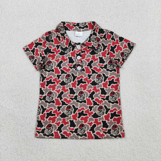 RTS NO MOQ BT1699 Baby Boys Camouflage Team Button Polo Shirts Short Sleeve Top for Little Ones