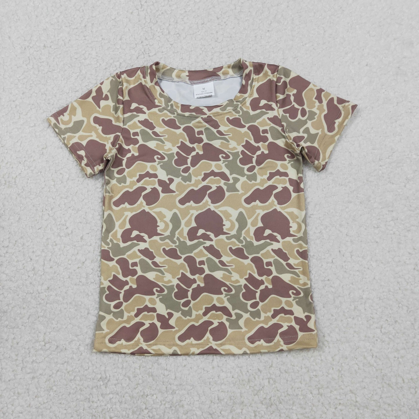 RTS NO MOQ BT1713 Baby Boys Short Sleeve Southern Khaki Camouflage T-shirt Toddler Boys Casual Cotton Top