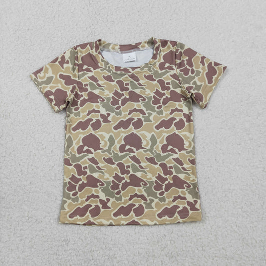 RTS NO MOQ BT1713 Baby Boys Short Sleeve Southern Khaki Camouflage T-shirt Toddler Boys Casual Cotton Top