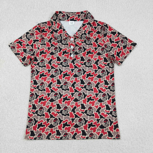 RTS NO MOQ BT1718 Adult Mens Short Sleeve Camo  Casual Button Polo Shirts