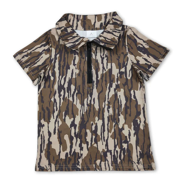 RTS NO MOQ Sibling milk silk Baby Boys Southern Wood Camo Hooded Top Pants Hunting Clothes Pullovers Sets