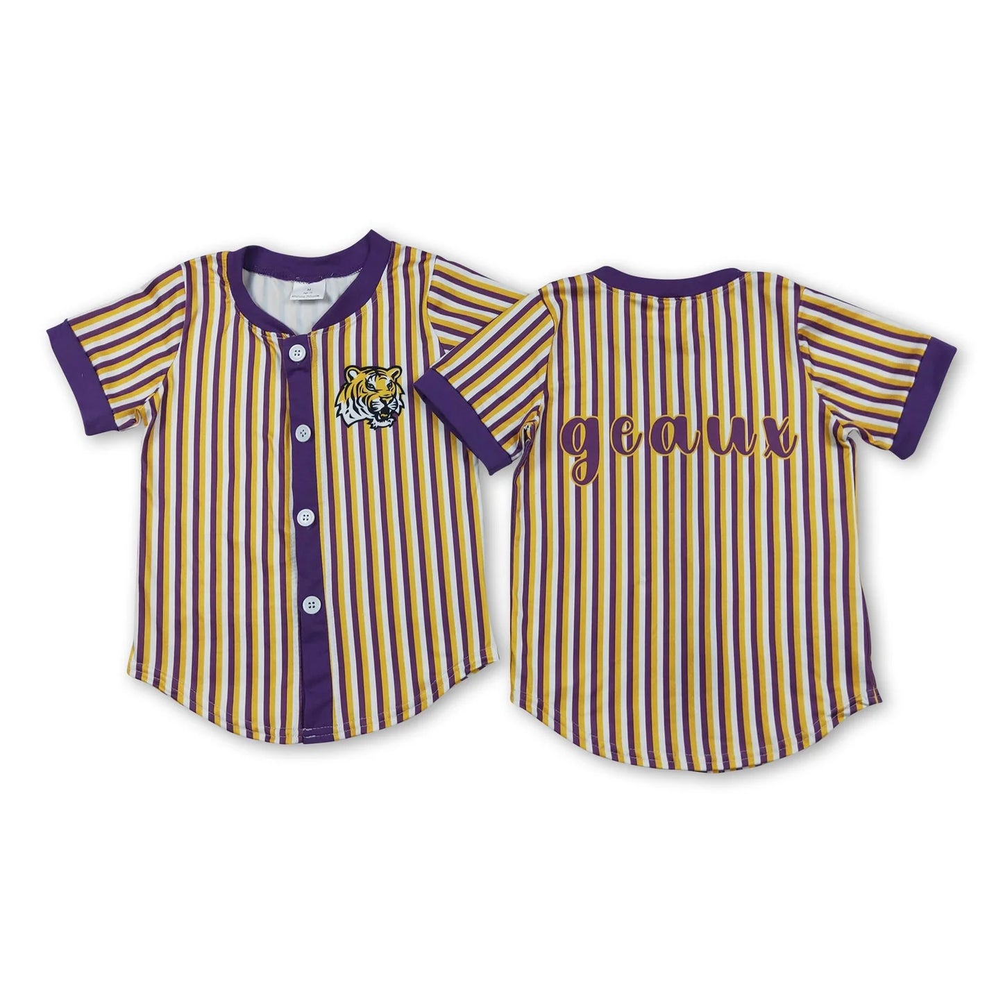 RTS NO MOQ Sibling milk silk Baby Boys Stripe Team Button Casual Tee Tops