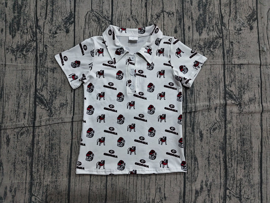(Sample) No moq BT1756  Baby Boys Fashion Team Short Sleeve Button Polo Wear