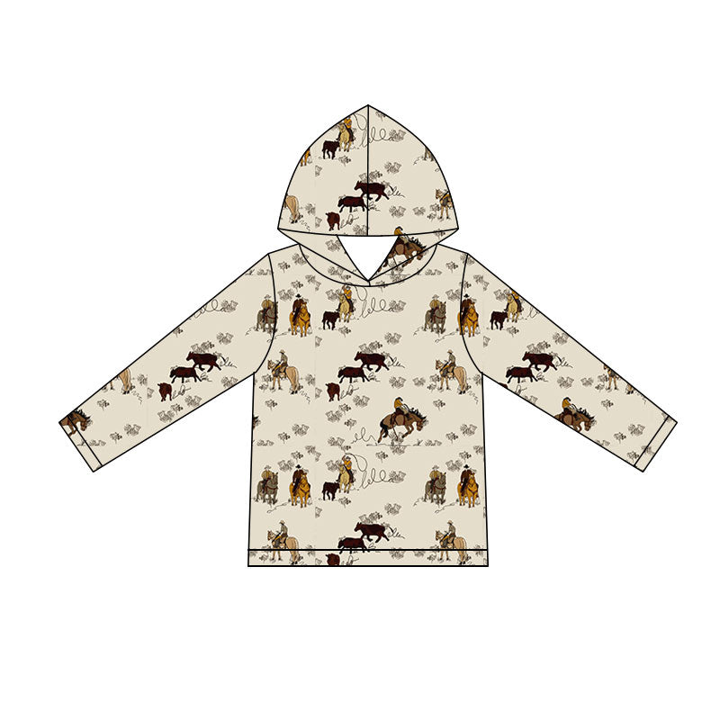 (Pre Order) No moq milk silk Baby Boys Long Sleeve Plaid Hunting Ducks Hoodies Top