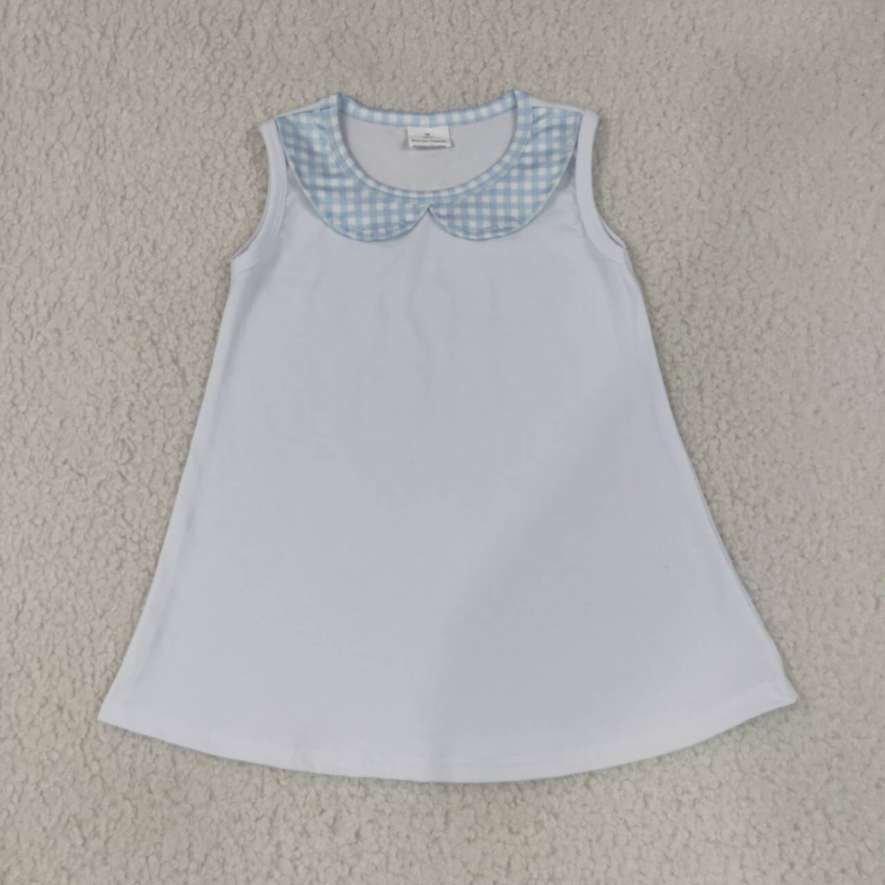 NEW RTS NO MOQ Sibling milk silk Baby Check Print Sleeveless Tunic Matching Bummies Casual Outfit