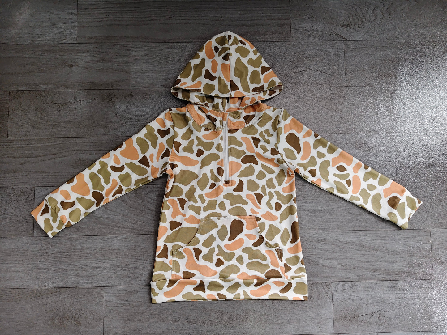 (Sample) No moq BT1853 Baby Boys Camo Hunting Zip Up Hoodie Multi Pocket Casual Long Sleeve Tops