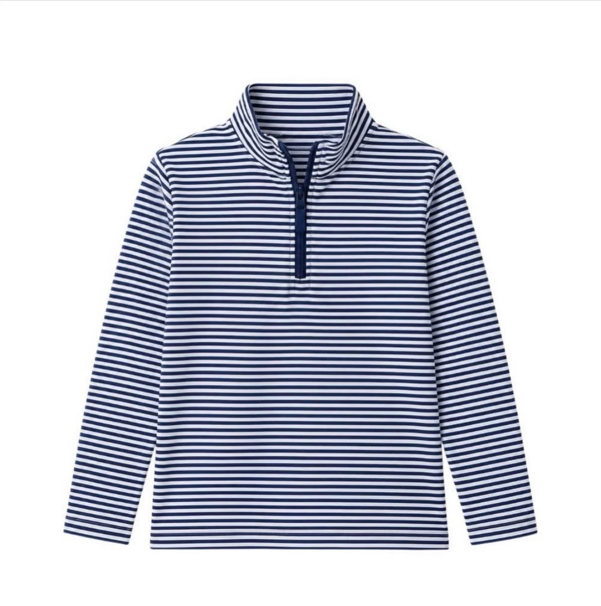 (Preorder new) No moq Baby Boys Striped Zip Up Long Sleeve Daily Top