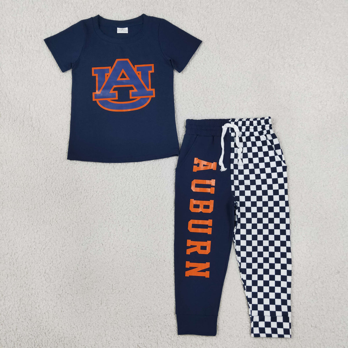 NEW RTS NO MOQ milk silk BSPO0694（BT1880+P1057）Baby Boys Navy Shirt Top Pockets Joggers Team Sets