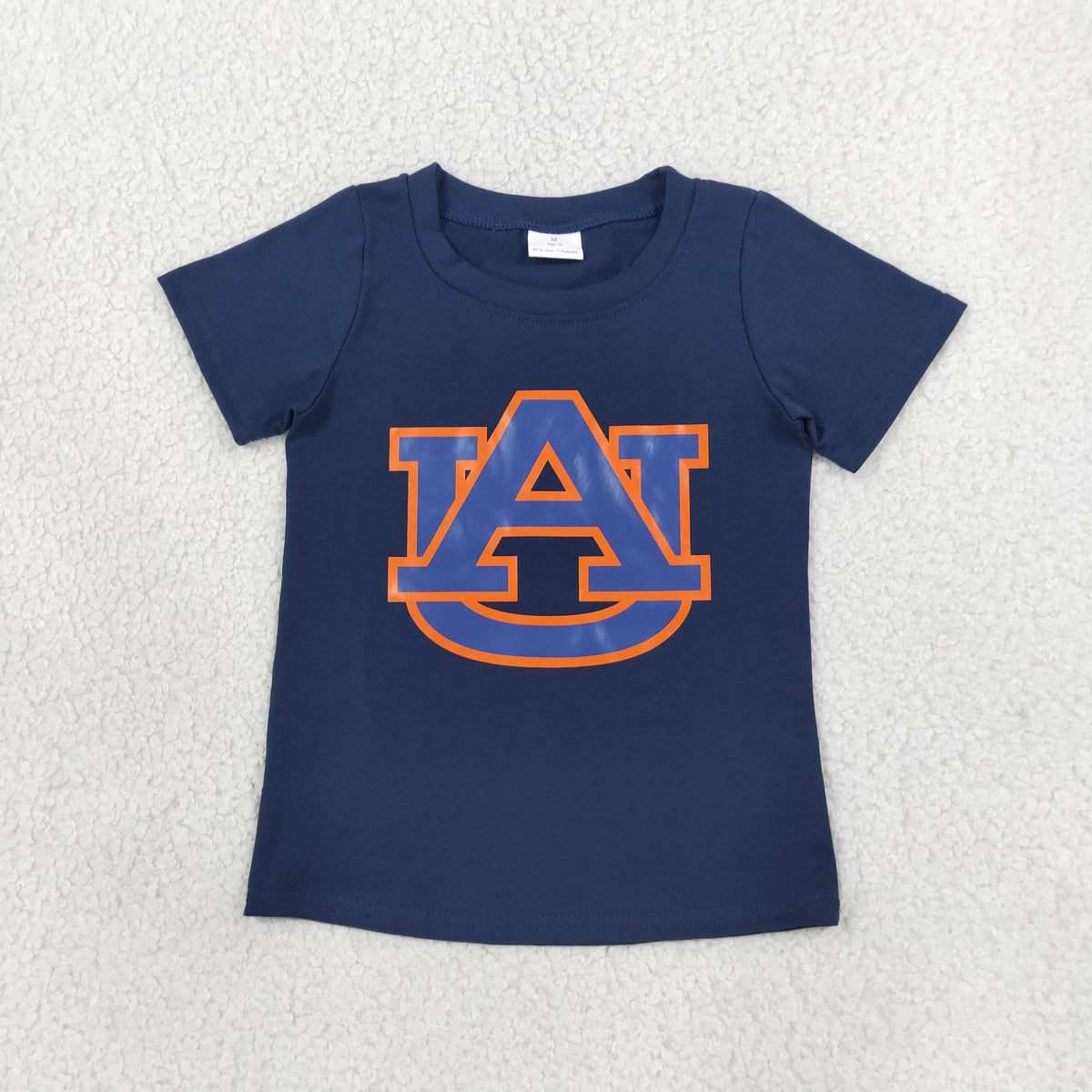 NEW RTS NO MOQ milk silk BT1880 Baby Boys Navy Blue Short Sleeve Team T-shirts Summer Top