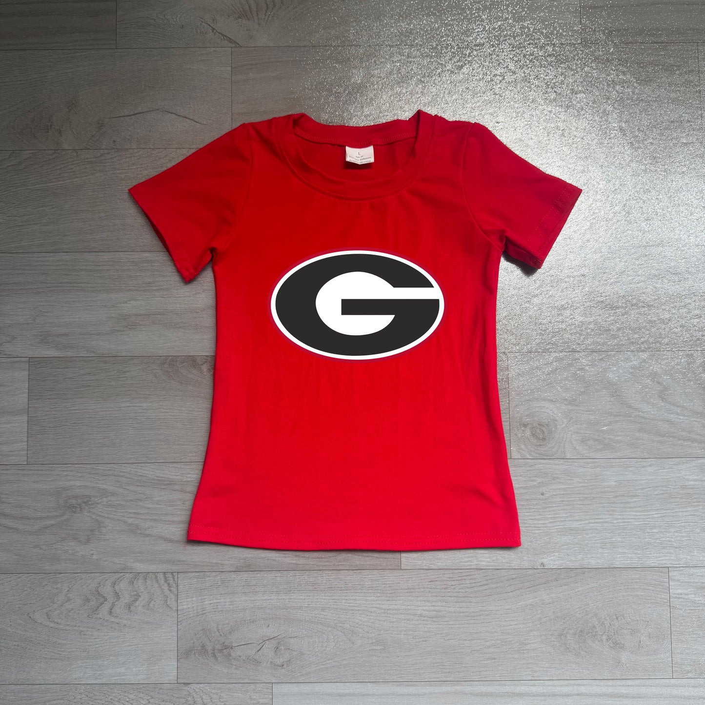 (Sample) No moq milk silk BT1886 Baby Boys Team Printed Red Short Sleeve T Shirt For Toddler Boys Casual Outfit