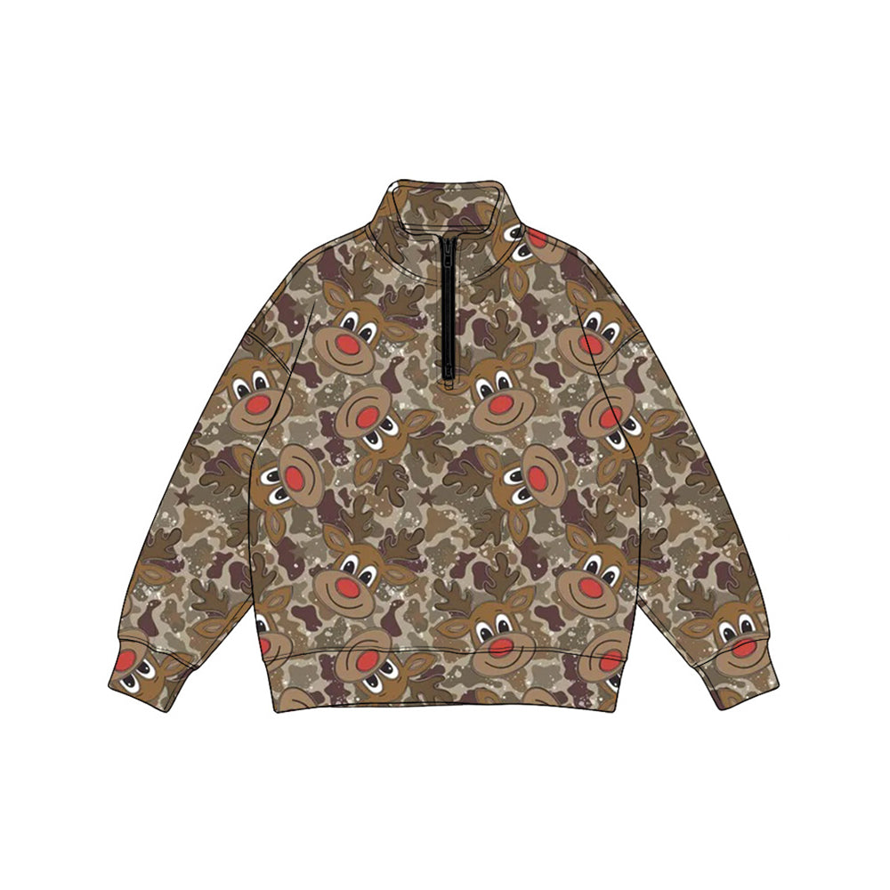 (Preorder new) No moq Baby Boys Christmas Camo  Long Sleeve Top Pants Set Rompers Pullovers Top