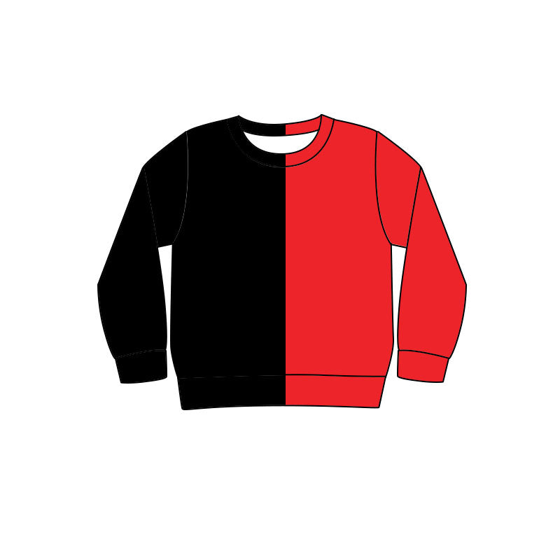 (Preorder new) No moq BT1912 Baby Boys Black Red Long Sleeve T‑shirts Top Spring Fall Casual Pullover Daily Tees