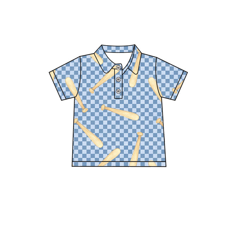 (Preorder new) No moq Polos For Kids Boys Baseball Print Short Sleeve Polo Shirts