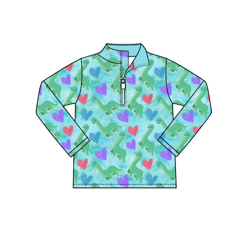 (Preorder new) No moq Baby Heart Print Bamboo Pajama Set Toddler Half Zip Top Two Piece Sleepwear And Minky Blanket