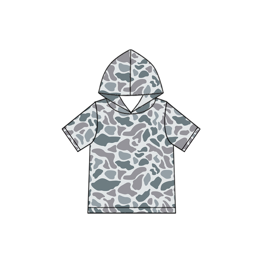 (Preorder new) No moq Baby Boys Camo Short Sleeve Hoodie Pullover