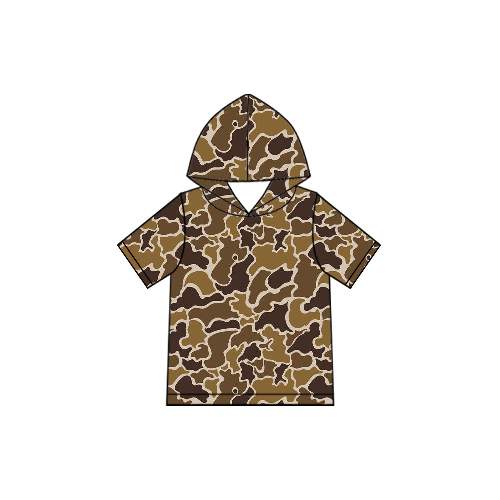 (Preorder new) No moq Baby Boys Camo Short Sleeve Hoodie Pullover