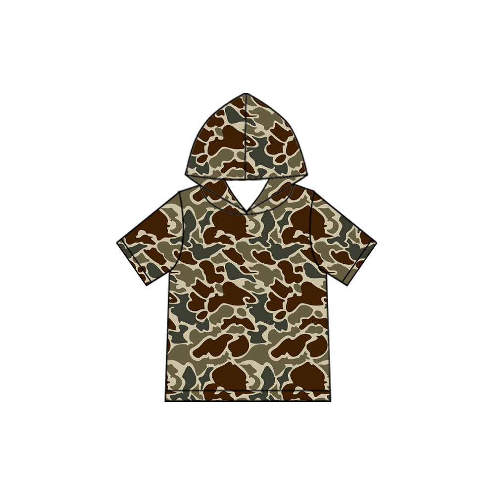 (Preorder new) No moq Baby Boys Camo Short Sleeve Hoodie Pullover