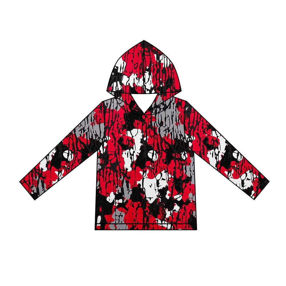 (Preorder new) No moq Baby Boys Camo Print Long Sleeve Hoodie Pullover Top