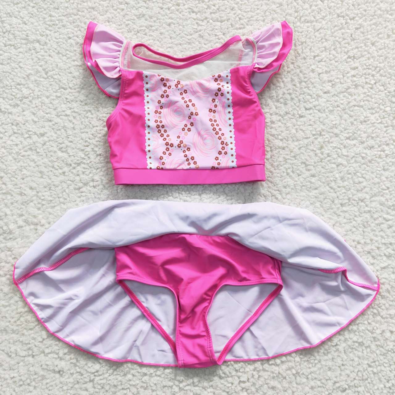 Cute Clothes S0146 Baby Girls Pink Two Pieces Swimsuits