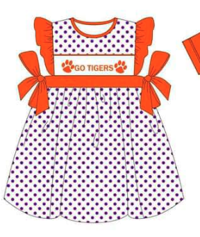 Summer skirt girl orange positioning go tigers