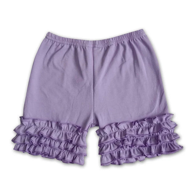 RTS NO MOQ GT0990+C14-5 Baby Girls Lavender Sleeveless Yoga Tee Shirts Vests Shorts Set