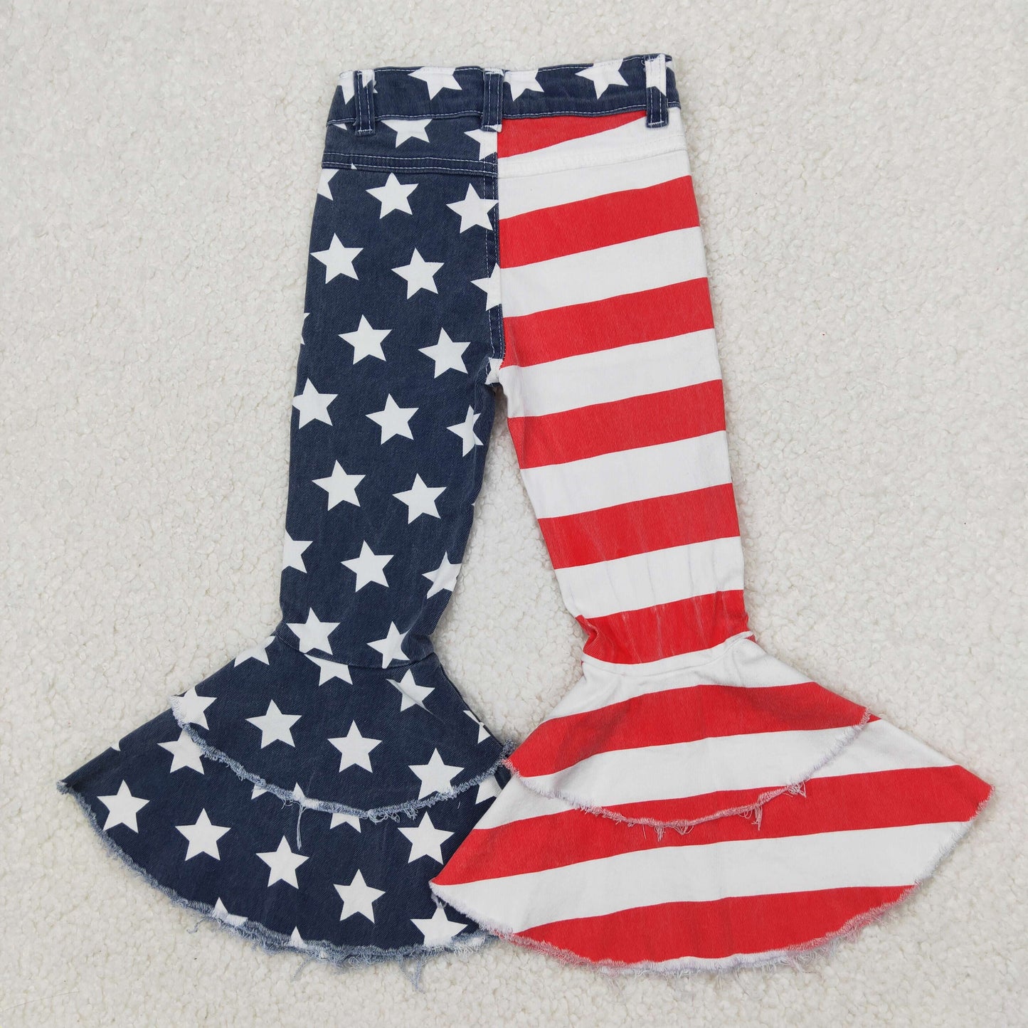 RTS NO MOQ ETA 5/7days arrived C3-14 Stars and Stripes Denim Flared Pants