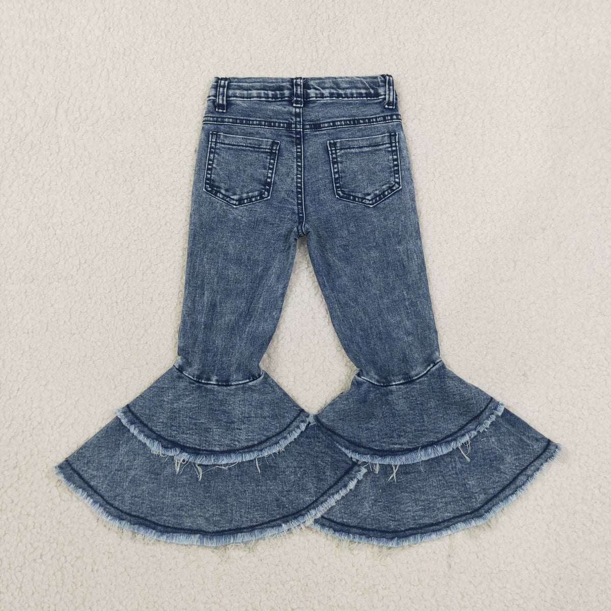 NEW RTS NO MOQ Denim C5-15 Girls Ruffle Denim Jeans Cute Casual Bottom