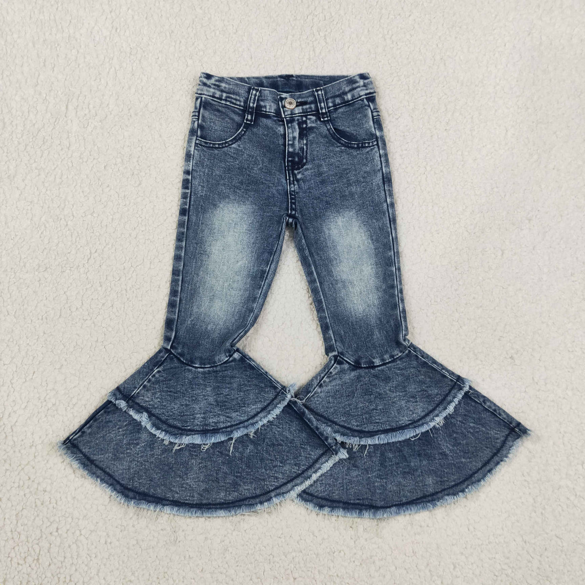 NEW RTS NO MOQ Denim C5-15 Girls Ruffle Denim Jeans Cute Casual Bottom