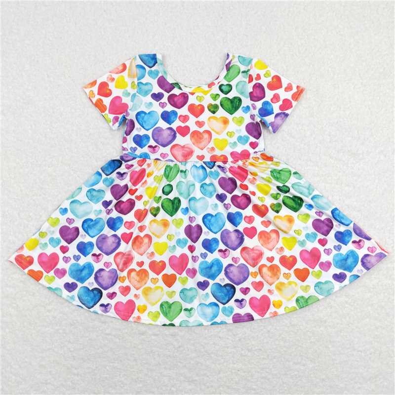 C7-16 Valentine day dress colorful love print
