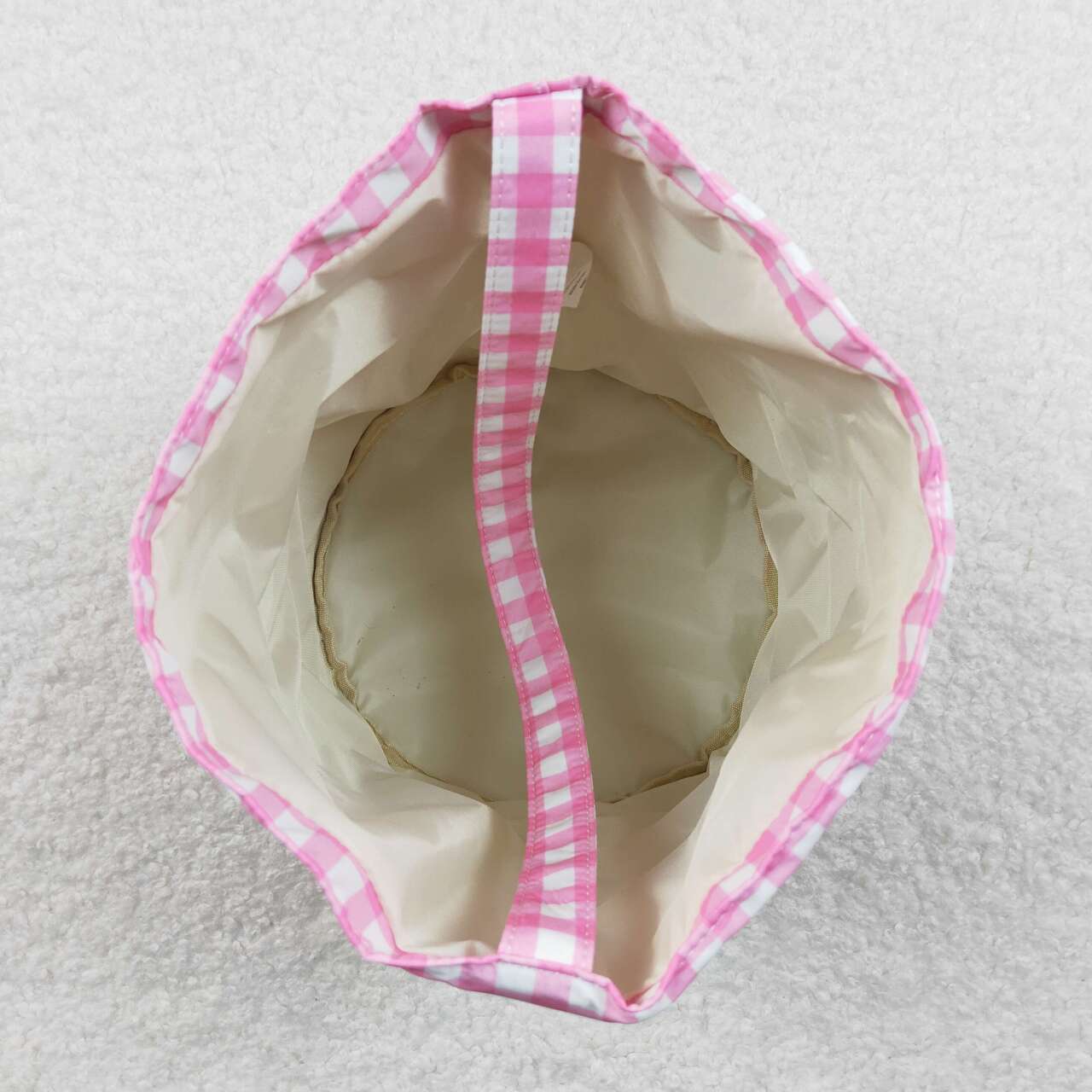 RTS NO MOQ ETA 5/7days Arrived BA0160 Colorful rabbit pink and white plaid lace bucket bag