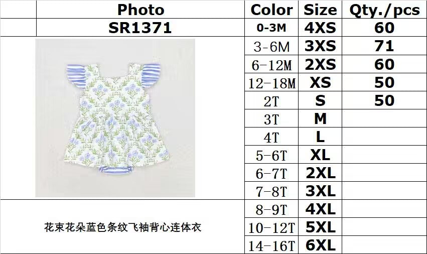 SR1371 pre-order baby girl clothes flower girl summer romper