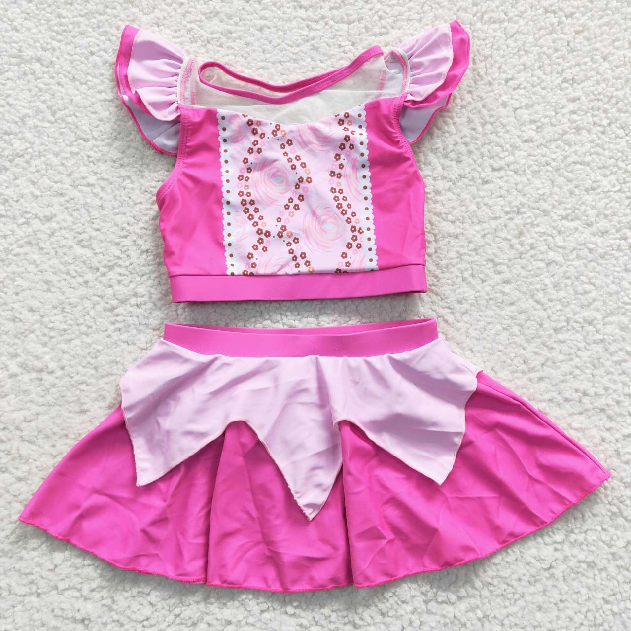 Cute Clothes S0146 Baby Girls Pink Two Pieces Swimsuits