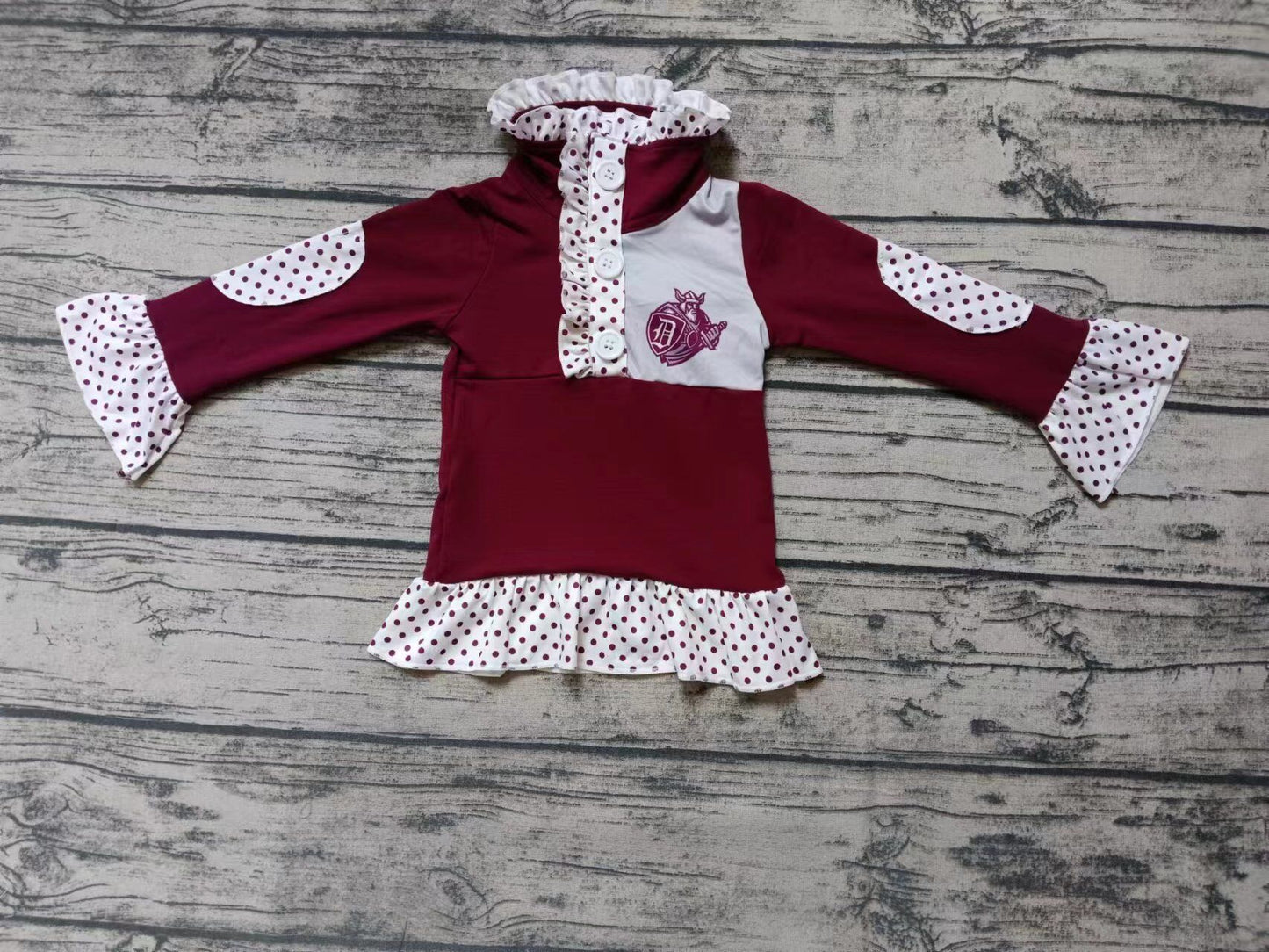 Girls red long sleeve top moq 5