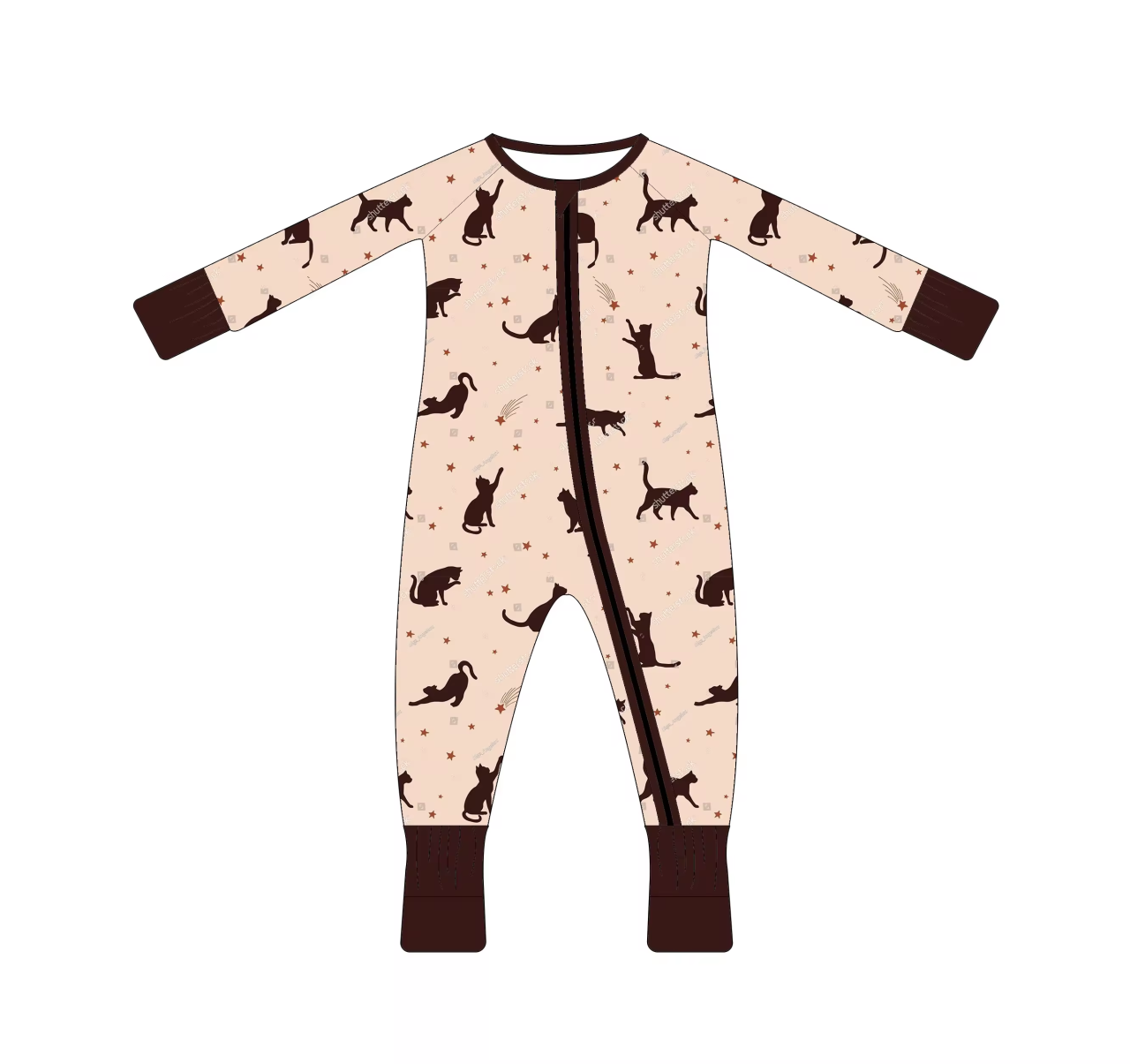 Custom moq 3 eta 6-8 weeks Brown cat lotus pink long crawler