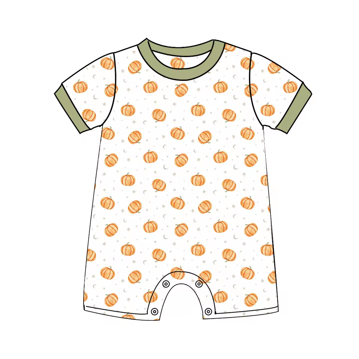 Custom moq 3 eta 6-8weeks Pumpkin White Short Romper