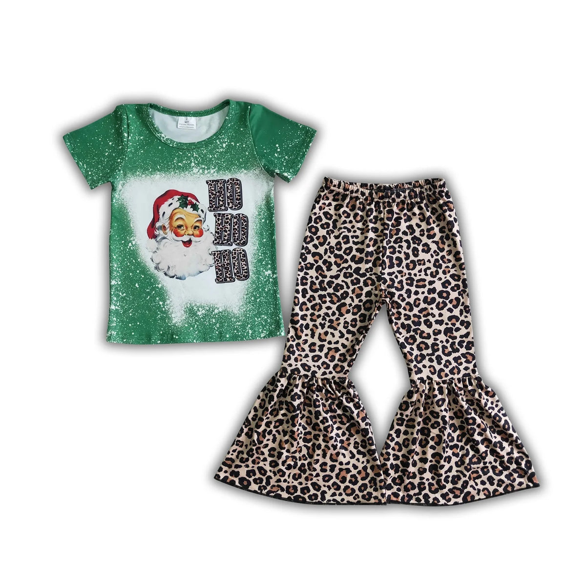 RTS NO MOQ Sibling baby girl clothes Christmas Santa Claus short Sleeve Suit & Long Sleeve Dress