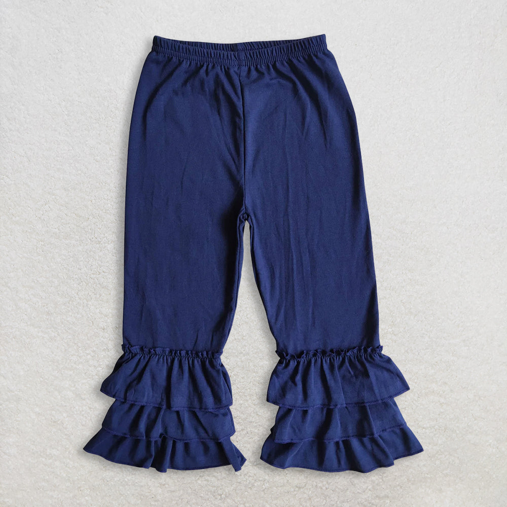 RTS NO MOQ Sibling baby girl clothes lace navy blue hooded long-sleeved sets and top and pants